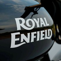 로얄엔필드 로고스티커 오토바이 데칼, 100x50mm, 검정