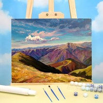페브릭 물감 의류용 펜 9월의 풍경. 에뛰드 diy paint by number set 아크릴 4050 painting on canvas 홈 장식 성인 세공품, 42색 50x70cm, hma55784