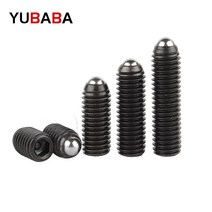 나사 너트 합금강 볼 포인트 육각 소켓 스프링 볼 플런저 그럽 포인트 고정 나사 블랙, 02 M4(10PCS)_06 12mm