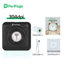핸드폰사진인화기 사진출력기PeriPage 휴대용 열 블루투스 프린터 304 인치 당 점 사진 레이블 미니 안 드, 08 A6 304 Black