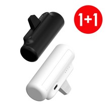 [1 + 1] 챕터 슬림 보조배터리 C타입 삼성폰, 화이트 + 화이트