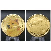 x21 골드 dogecoin 동전 기념 수집가 금도금 doge coin 인테리어 장식품, b4399-g