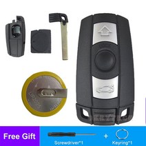 bmw부품 OkeyTech-원격 자동차 키 셸 BMW x 5x6 E61 E90 E82 E70 E71 E87 E88 E89 1 3 5 6 시리즈용 2025 배터리 홀더 포함, With Battery Holder