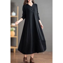 휠렉스 겨울 여성 브이넥 빅사이즈 니트 롱 원피스 9118