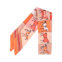 트윌리 실크 스카프 5.5X85CM - 홀스 오렌지, 단품