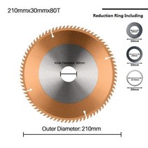 원목도마 우드 대나무 도마 플레이팅도마 XCAN-원형 톱 블레이드 목재 커팅 디스크 205mm 210mm TiCN 코팅 TCT 카바이드 팁 전동 공구, [07] 210xx30x80T