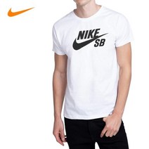 정품 나이키 SB 드라이핏 로고 남성 여성 반팔 티셔츠 화이트 AR4209-100