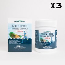 헬스피아 초록잎홍합 1000 500캡슐, 3개