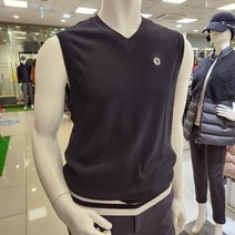 [슈페리어] 고급스러운 V넥 뒷넥 인타샤 남성 골프 니트 베스트 S0C4101 인천논현, 100, 블랙
