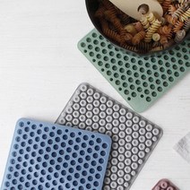 cocooning 선명한 색상 실용적 북유럽 인테리어 실리콘 냄비받침 1+1 모음, 그레이2p