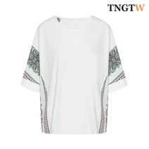 TNGTW 에스닉패턴 반팔 티블라우스 아이보리 THB0CBQ07 HIV