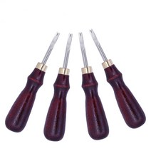 가죽공예칼 1pc 0.81.01.21.5mm 가죽 에지 베벨러 스카이빙 베벨링 나이프 절단 손 공예 도구 나무 손잡이 가죽 작업 세트, 1.5mm
