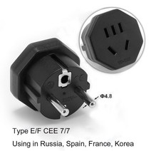 범용 EU 플러그 변환기 어댑터 2 라운드 핀 소켓 AU 미국 영국 CN 벽 AC 16A 250V 여행, 20pcs_gray 16A 3