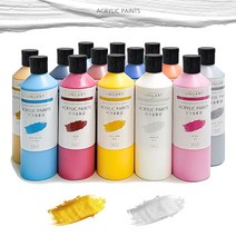 아크릴물감 대용량 500ml 지누아트 전문가용 아크릴물감세트 푸어링아트, 초코브라운