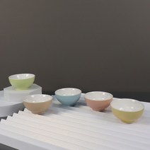 파스텔 도자기 술잔 막걸리잔 5P, 2호 (200ml)
