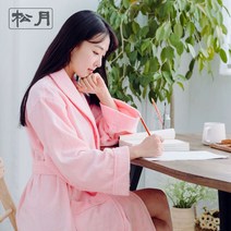 +[BOKS]+송월타월가운 고급 호텔 샤워 남자목욕 컬러 호텔용 순면 여자+[MARKET]+, 핑크L
