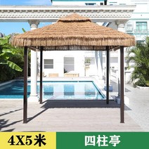 야외 조립식 원두막 정자 평상 만들기 사각 인테리어 나무 정원 이동식 파고라 옥상 바베큐장, 4x5m-원두막