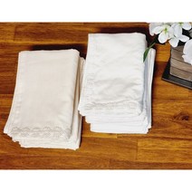 순면 레이스가 달린 무형광 3겹 소창수건(8번 박음질로 만든 100% 강화도순면) 1장, C타입, 세탁함
