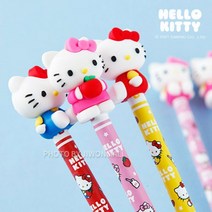 헬로키티 피규어 4본 연필 세트 랜덤 문구 팬시 학용품 준비물 캐릭터 초등학생 신학기, 상세페이지 참조, 상세페이지 참조