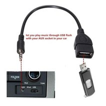 자동차 스테레오 오디오 변환기 무선 블루투스 3.5mm 남성 AUX 잭-USB 2.0 유형 A 여성 OTG 어댑터 케이블 아주 좋은