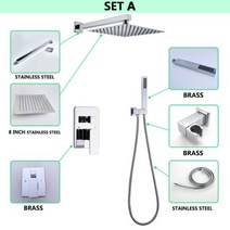 샤워기헤드 필터 욕실 2 기능 비 샤워 핸드 시스템 세트 솔리드 브, A SS Set