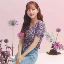 [로엠] 패턴 반팔 블라우스_S RMBLC38S13