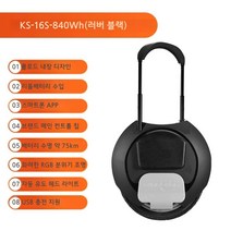 신형 킹송16S 16인치 전동휠 840Wh 배터리 1200W 출력 외발전동휠, 36V, KS16S 840w 블랙