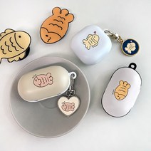 아깃자깃켓 삼붕어빵 버즈/버즈플러스 케이스, 블랙하판(BM), 주붕블랙