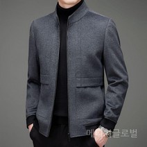 중년 남성 캐주얼 모직 자켓 노카라 울 집업 재킷 가을 겨울 간절기 40대 50대 아빠