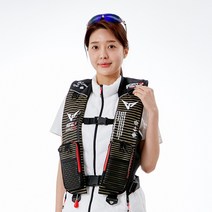 XL(대) 스트라이프 2포켓 자동팽창식 구명조끼 KC-블랙(골드) 수분감지 책임보험 가입 FREE 사이즈, 블랙(골드)