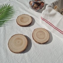 3P 소나무 원목 우드 컵 받침대 티코스터 컵코스터 홈 카페 인테리어 소품 장식 커피잔, 5개
