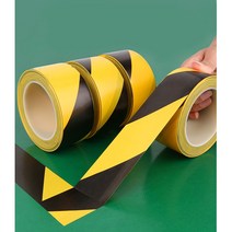 바닥 안전 표시 PVC 타이 거마크 테이프 검정 노랑 줄무 경계 용 소화 반사 스티커 공장 가드 구분 사선 라인 표지판 기 #701EA