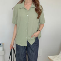[ETC] [기타브랜드]네쥬 여성 봄 여름 루즈핏 카라 무지 데일리 셔츠