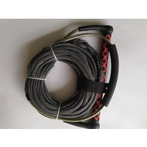 가죽 끈 무릎 탑승을위한 핸들 그립이있는 23 미터 수상 스키 웨이크 보드 로프 Waterski 1000kg 10mm 안전 서핑 장치, 검은색