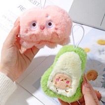 유니커블 휴대용 캐릭터 봉제인형 미니 핫팩 손난로 보온 커버 주머니 파우치 가방고리 키링, UC496레몬