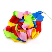 리듬체조슈즈 4M 무지개 색 댄스 리본 체육관 리듬 체조 예술 발레 스트리머 달리기 막대 GYH 1 피스, Huoyan