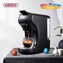 더치커피 메이커 콜드브루 드립스테이션 Hibrew H1A 커피 머신 4 in 1 멀티 캡슐 19 바와 호환 뜨겁고 차가운 돌체 구스토 및 그라운드 커피용, H1A-Black+미국