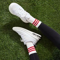 중목 3선 스포츠양말, 화이트+빨강선