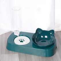 고양이자동급식기 반려동물 사료 배식기 강아지 밥그릇 애완 동물 강아지 고양이 피더 그릇 2 1 자동 음주, 01 green
