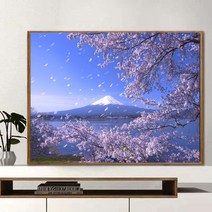 DIY 디지털 유화 손으로 채워진 성인 감압 손으로 그린 그림 식물 꽃 장식 유화 Fenghua Zhengmao, 604 후지산, 40*50(내부 프레임+외부 프레임)