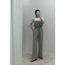 (2컬러) 글램핏 쭈리면 멜빵 와이드 긴바지 점프수트