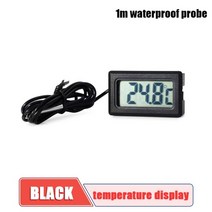 스마트 온습도계 수족관 계기 게이지에 대 한 방수 프로브 습도계 센서와 미니 240, 와이어 블랙, -501100