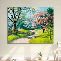 발볼넓은안전화 숫자로 산 물 색칠 키트 숫자로 프레임리스 그리기 19 7x15 7 인치 24 색 handpainted 선물 diff 3 별