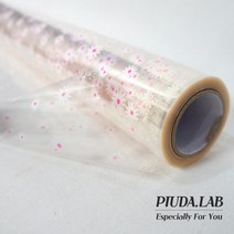 OPP 투명 핑크꽃무늬 롤포장지 안개지 58cm 20M