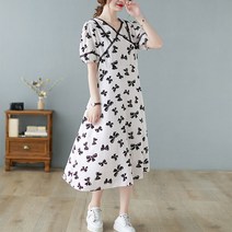 L.ONLINE SHOP4050대 미시룩 중년여성 빅사이즈 여름 리본 원피스 원피스 하객룩 트위드원피스 쉬폰원피스 뷔스티에원피스