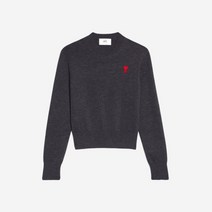 (W) 아미 스몰 하트 로고 스웨터 헤더 그레이 (W) AMI de Coeur Sweater Heather Grey