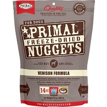 강아지 프리말 펫푸드 Primal 동결건조 사료 너겟 사슴고기 14온스 전체 균형 국자 건강한 곡물 무첨가 생 Craf