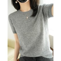 제이제이헤라 단색 라운드 니트반팔 티셔츠 NT-10
