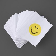 스마일 로고 페이퍼 백 90p세트 11x13cm 종이 봉투 선물 답례 물건 소품 포장 군밤 고구마 악세사리