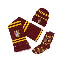 Culture Fly 해리 포터 스카프 비니 양말 프리미엄 니트 3피스 겨울 번들 선물 세트